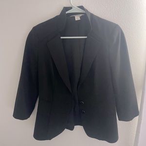 Black 3/4 quarter sleeve Blazer Suit Jacket